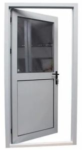 Polished Aluminum Aluminium Openable Single Door, Color : White