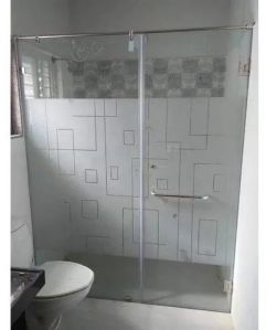 Bathroom Shower Etched Glass, Shape : Rectangular