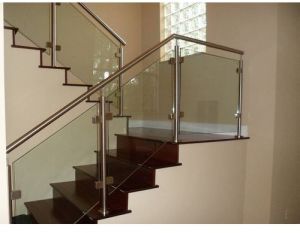 Stainless Steel Glass Stair Railing, Color : Silver