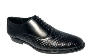 Mens Black Genuine Leather Shoes Party Wear, Outsole Material : TPR