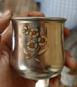 Polished Printed Stainless Steel Cup, Color : Silver