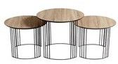 Round Stainless Steel Coffee Table Set