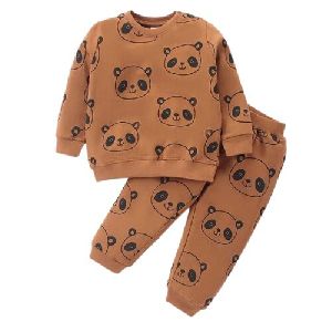 Printed Round Baby Clothes, Color : Brown