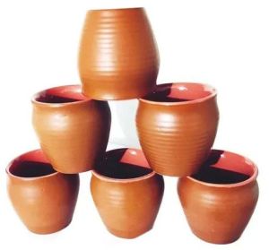 Brown Terracotta Tea Kullad, Color : Brownish, Technics : Handmade