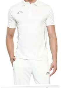 Polyester Plain Mens White Polo Neck T Shirt