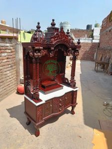 Solid Teakwood Hand Carved Traditional Home Decoration Mandir