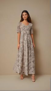 Printed Gown, Sleeve Style : Half Sleeve, Dress Type : Casual Dress