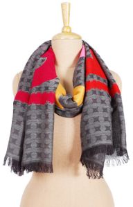 Ahujasons Woven Loved Latter Gray Scarf, Gender : Unisex