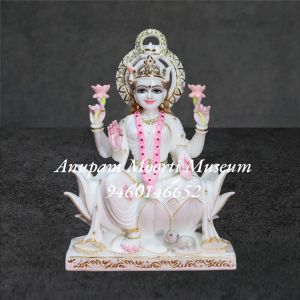  Printed Marble Laxmi Mata Statue, Color : White, Multicolors