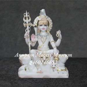 Printed Polished Marble Lord Shiva Statue Sit Position Standing