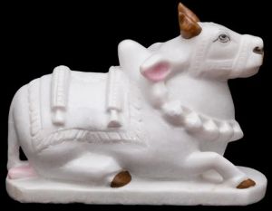  Polished Marble Nandi Statue, Purpose : Worship, Purity : 100%