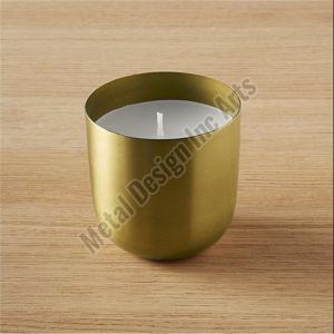 Plain Brass Candle Jar, Shape : Round, Technics : Hand Made For Home Decor, Hotel Decor, Office Decor