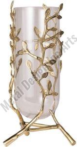 Polished Brass Vases, Color : Golden, Packaging Type : Corrugated Box For Decoration