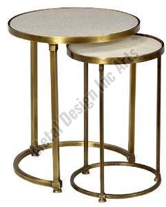 Gold Side Table With Marble Top