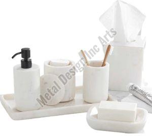 Polished Marble Bathroom Accessories Set