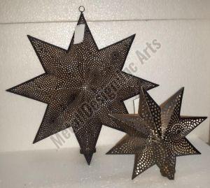 Metal Etched Lanterns In Star Shape