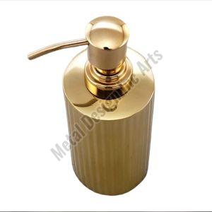 Polished Stainless Steel Metal Soap Dispenser, Color : Golden For Restaurant, Office, Hotel