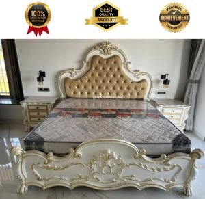 Reldor Teak Wood Antique Carved Bed, Color : Custom