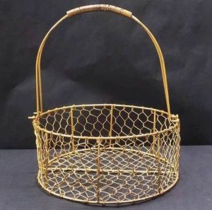 Light Yellow Hanging Hamper Basket