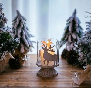 Plain Polished Metal Reindeer Candle Holder, Technique : Machine Made