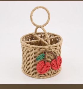 Bamboo Wall Hanging Fruit Basket, Color : Light Yellow For Kitchen