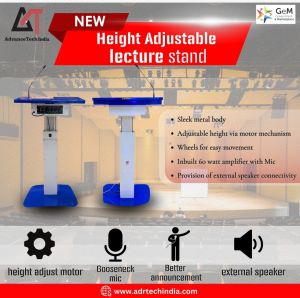 Height Adjustable Metal Podium, Color : White For Colleges