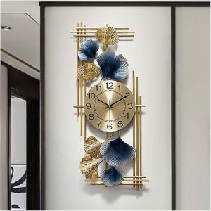 Startherm Engineers Iron Metal Wall Clock, Color : Blue Gold & White