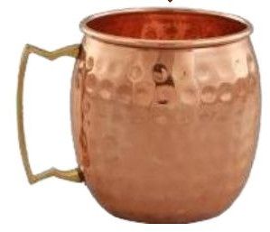 155gm Pure Copper Mug, Design : Hammed, Packaging Type : Paper Box