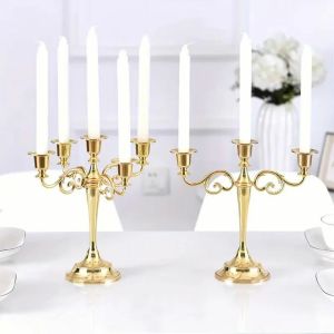 Krafts Inn Polished Brasd Plain Brass Candle Holder, Color : Golden