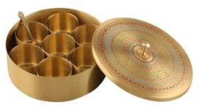 Round Copper Spice Box