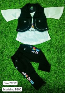 Girls Denim Top & Pant Set