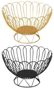 Metal Iron Wire Fruit Basket, Shape : Round