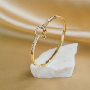 Artklim Designer Gold Plated Women Bangle Bracelet