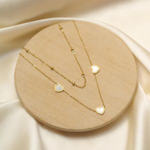 Artklim Gold Plated 3 Hearts Pendant Women Necklace