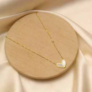 Artklim Gold Plated Heart Pendant Women Necklace