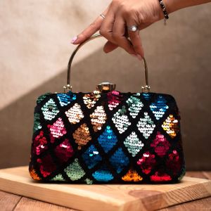 Multicoloured Embroidered Party Women Clutch Bag