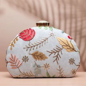 Multipattern Golden Embroidery Party Women Clutch Bag