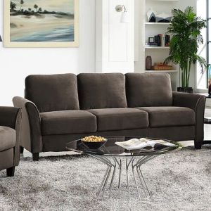 Dark Grey Fabric 3 Seater Sofa Set