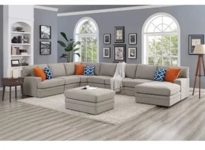 8 Seater Sofa Set: 167 Wide Modular Corner Sectional with Ottoman