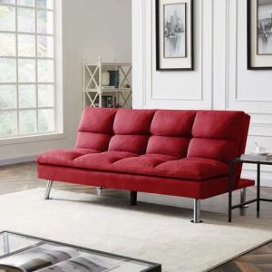 Wood Futon: 71.7'' Armless Sofa for Home, Office, Guest Room