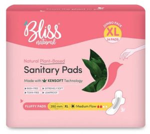 XL Fluffy Organic Sanitary Pads  (34 Pads)