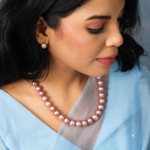 Freshwater Elegant LUST Pink Women Pearl Necklace