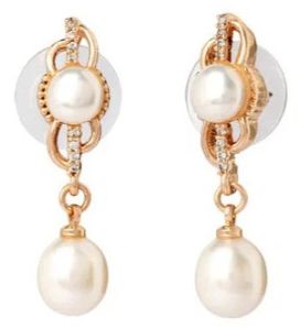 White Dewdrop Pearl Women Earrings