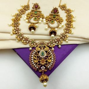 Women Short South-Necklace-O-2738-Black mat-Multi