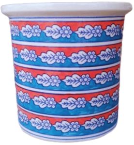 Mughal Style Painting Ceramic Plant Pot 4 Inch, 5.5 Inch 8 Inch