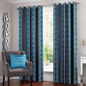 Printed Modern Curtain, Color : Blue for Window