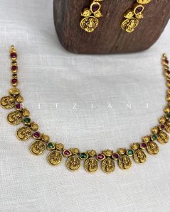 Women Temple Goddess Antique Necklace Set | AJ105