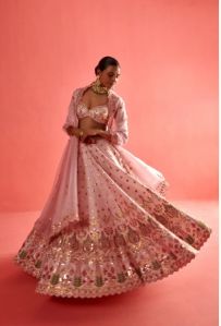 HANDWORK ORGANZA Ladies Lehenga DUPATTA Set