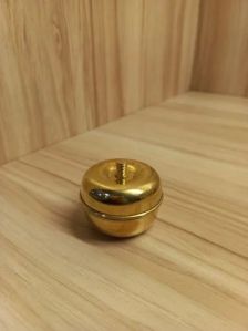 Plain Polished 12 Gm Brass Kumkum Box, Color : Golden, Weight : 12g