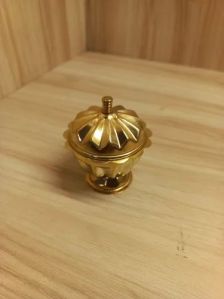 Polished 2 Inch Brass Kumkum Box, Color : Golden, Weight : 30g